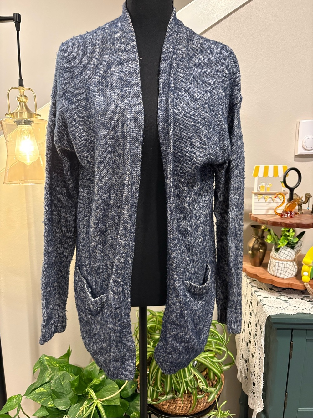 GAP Navy Marled Open-Front Women's Cardigan